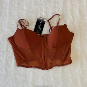Say What? Burnt Orange Corset Top